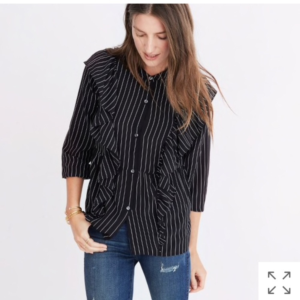 Madewell silk ruffle top